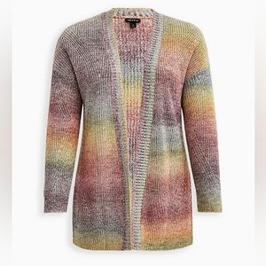Torrid 2X Rainbow knit cardigan